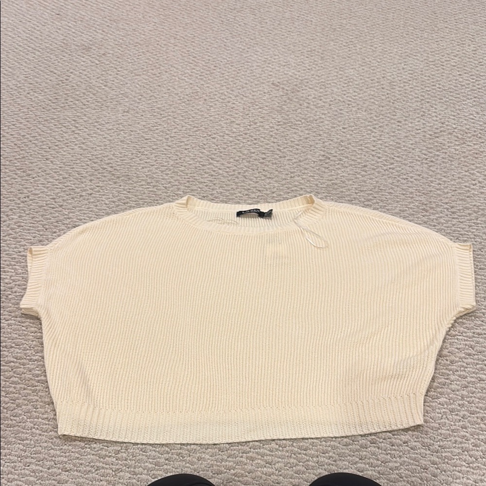 Lauren Ralph Lauren Cream Boxy sweater top